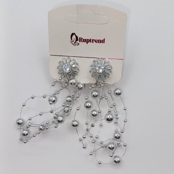 Lustrous Silver Cascade Clip-On Earrings